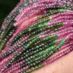 Multi Tourmaline Rondelle, 3mm to 5mm, 3mm Tourmaline Gemstone Beads, 4mm Tourmaline Faceted Beads, 4mm Tourmaline Beads, R-TOU12*