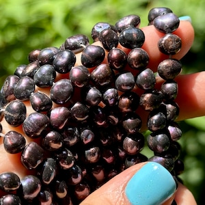 Dark Purple Nugget Pearl Beads, 7mm Pearls, Purple Pearl Beads, 7mm Purple Beads, Cultured Freshwater Pearls for Making Jewelry, P-17