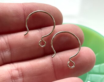 Gold Filled Fancy French Hooks, One Pair of "French Hoops" with Open Loops for Making Earrings, GF Earwires (F-3320-01)