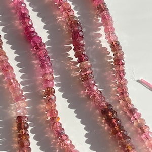 Pink Tourmaline Rondelle, 4mm - 5mm, Tourmaline Rondelle, Pink Tourmaline 4mm Beads, Pink Tourmaline Faceted Bead, Pink Gemstone Bead, Tou18