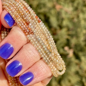 Zircon Beads, 2.5mm Rondelles, Rainbow Gemstone 2mm Beads, Shaded Zircon, Natural Zircon Beads, Multi Color Bead Strand, R-ZI7