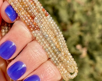 Zircon Beads, 2.5mm Rondelles, Rainbow Gemstone 2mm Beads, Shaded Zircon, Yellow Gems for Making Jewelry, Multi Color Bead Strand (R-ZI7)