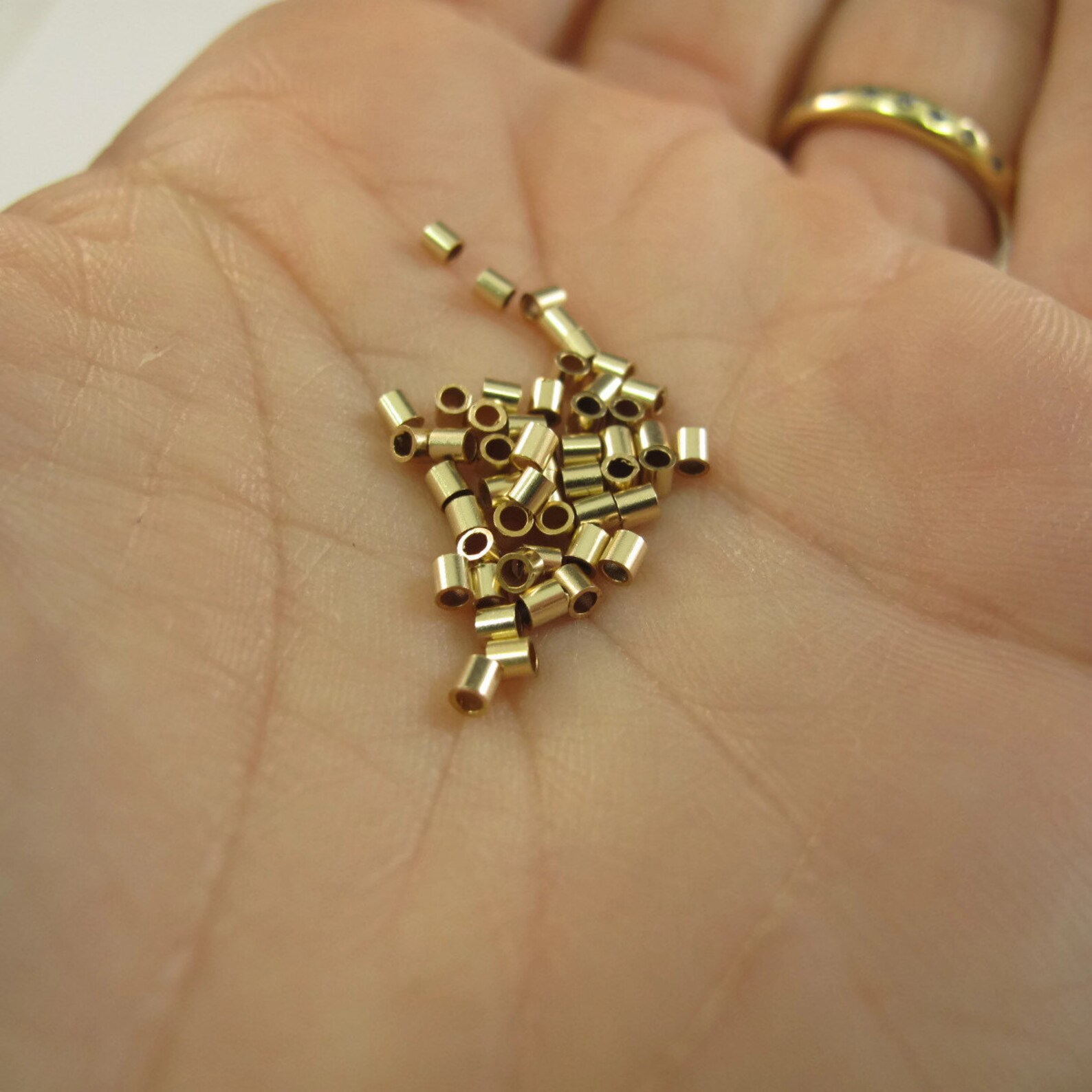 Gold Crimp Beads 50 Gold Filled 2mm Tube Crimps 2x2mm Etsy