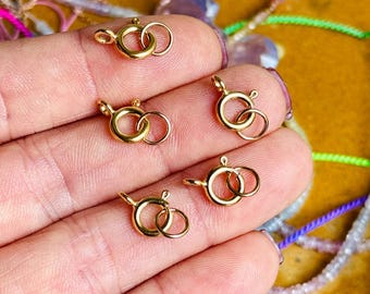 Fermoir Ressort Pour Bijoux - Or Blanc 10 Carats - Taille 5 Mm - Made In Italy - Neuf Sous Emballage