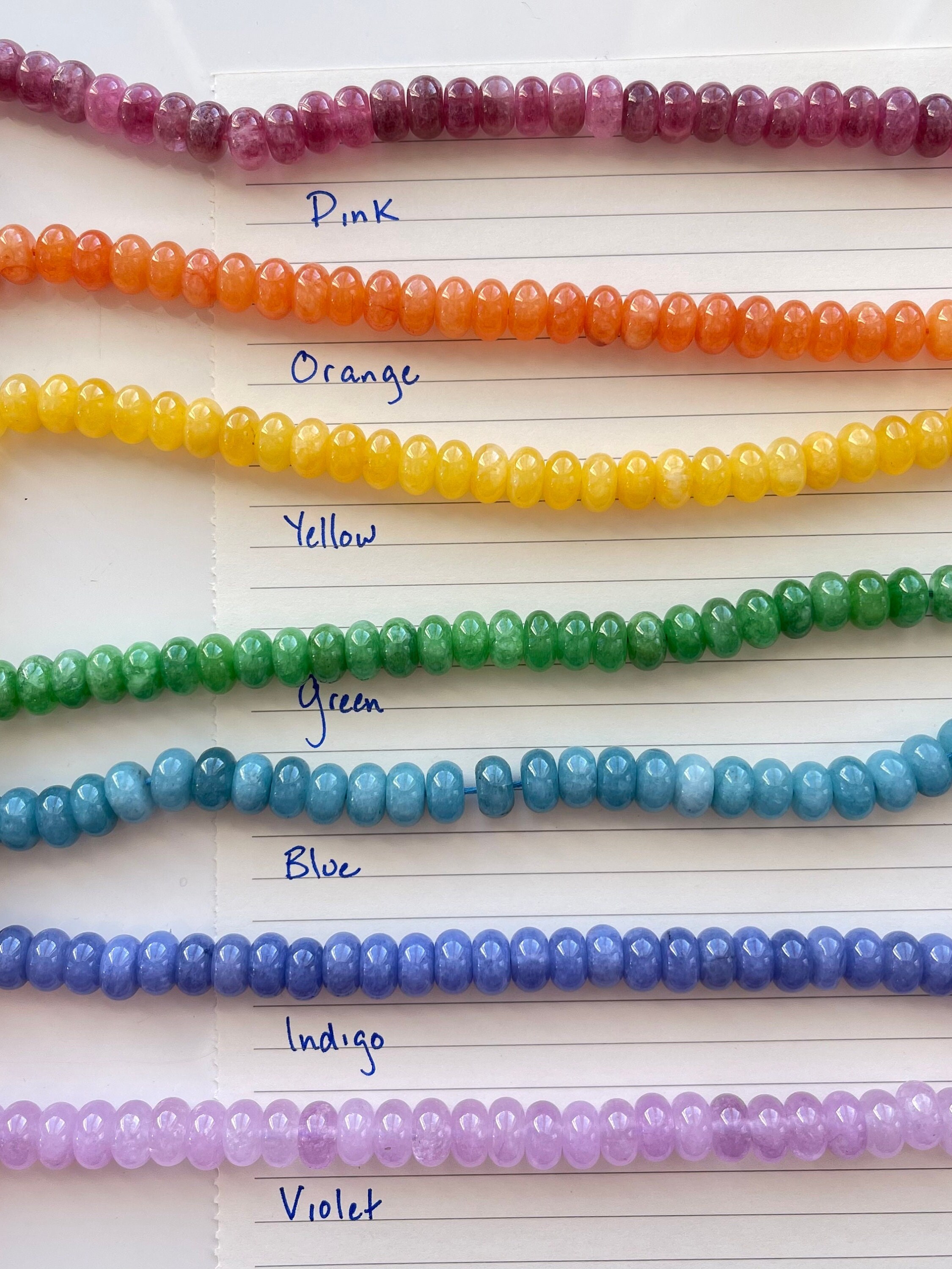 58mm Colored Jade Rondelle Beads, Cute Beads, Smooth Beads, Loose Beads
