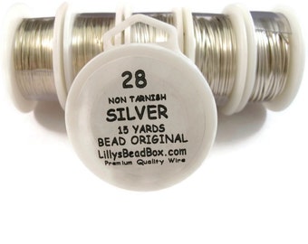 Silver Plated Wire - 28 Gauge Wire for Making Jewelry, Non Tarnish Wire, Wire Wrapping Supplies, Thin Round Wire for Beads / Gemstones