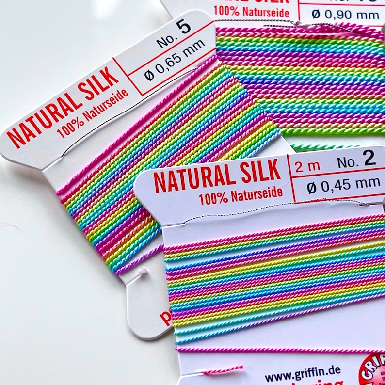 Pastel Rainbow Griffin Silk Silk Cord With Needle Rainbow Etsy