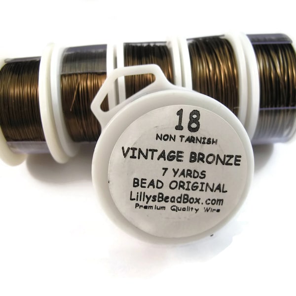 Vintage Bronze Plated Wire -18 Gauge Round Wire for Making Jewlery, Non Tarnish Wire, Wire Wrapping Supplies