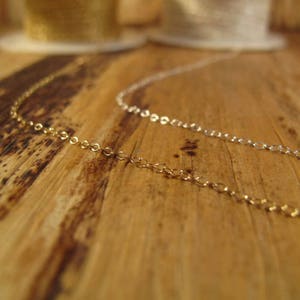 Thin Smooth Cable Chain, 1.2mm Links, 14/20 Gold Filled or .925 Sterling Silver Chain, By The Foot, Delicate Chain for Making Jewelry 1020 image 6