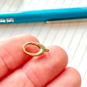 14k Gold 13mm Lobster Clasp, Push Clasp, Triggerless Lobster, 14k Oval Lobster, Designer Jewelry Findings, Fine Jewelry Supplies