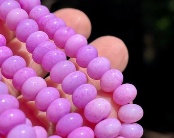 Purple Opal Beads, 6mm - 8mm Beads, Opal Rondelle Beads, Violet Beads, Light Purple Gemstone Rondelles, Purple Gemstone Beads,  O-LI3