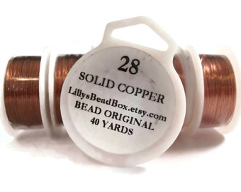 28 Gauge Bare Copper Wire, Genuine Copper, Round Wire for Making Jewelry, Wire Wrapping Supplies