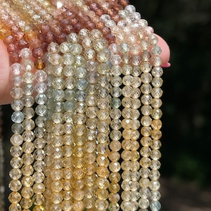 Rainbow Zircon, 3.5mm Multi Zircon Faceted Rounds, 3mm Zircon Natural, Gemstone Round Beads, Zircon Gemstone, Multi Zircon, S-ZI1