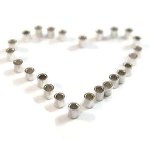 Silver Crimping Tubes, 2x2 Crimps, Sterling Crimp Tube Bead Double Walled, Sterling Silver Crimp Beads, Silver Crimps for Jewelry, F-1112s