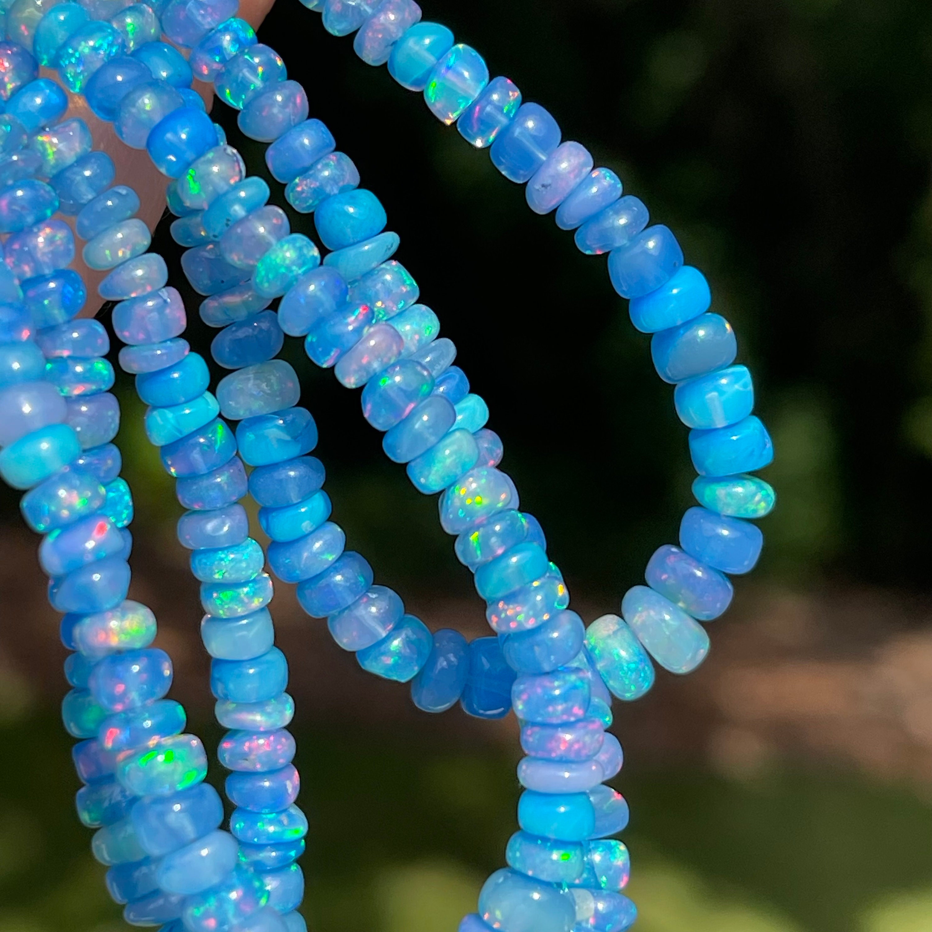Natural Blue Opal Chips Beads 7-8mm - Loose Gemstone Beads For Jewelry Making DIY