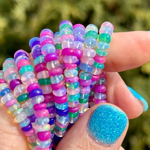 Multi Color Ethiopian Opal Beads, 4mm 5mm Opal Rondelles, Rainbow Opal Beads, Pink Opal Beads, Blue Opal Rondelles, Multi Opal Beads, EO21 image 5