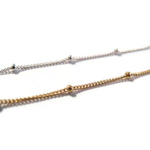 5 Feet of Satellite Chain, 14/20 Gold Filled or .925 Sterling Silver Beaded Chain, Jewelry Supplies, Everyday Necklace (11082f/s)