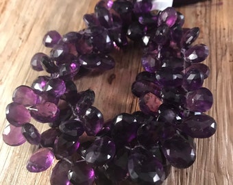 5 Amethyst Beads,Natural Amethyst Gemstones, 12mm x 9mm - 13mm x 8mm, Purple Stones for Making Jewelry, (B-Am2)