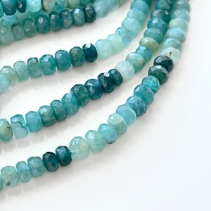 Teal Grandidierite Rondelle Beads, 4mm - 6mm Beads, Paraiba Color Gemstones, Rare Blue Green Gems for Making Necklaces or Earrings  R-GR1