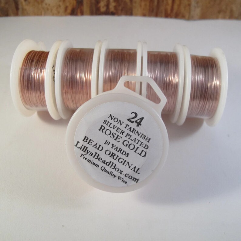 Rose Gold Plated Wire 24 Gauge Wire Round Half Hard Wire Etsy