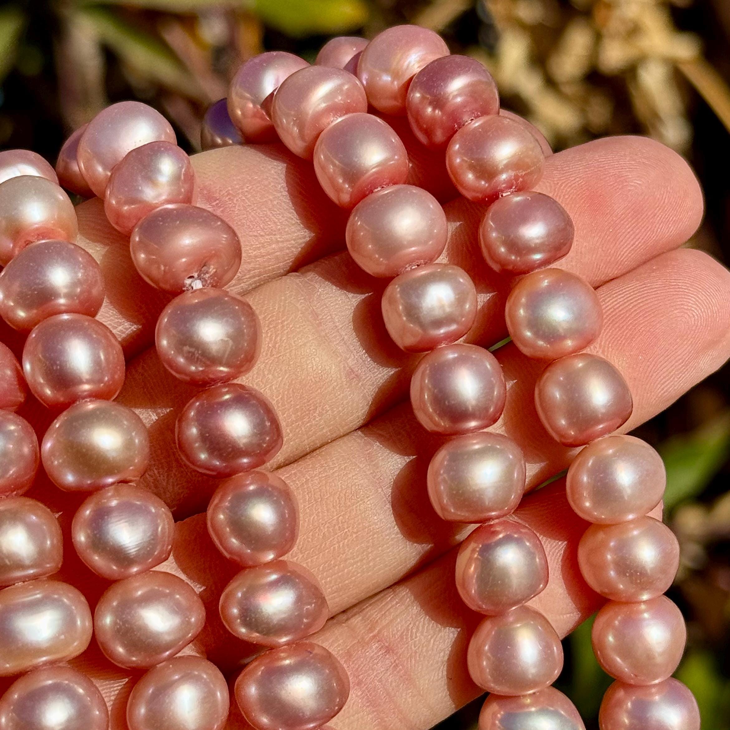 Perles Nacrées Rondes 10mm Rose Fuchsia - Lot De 5 - Précieuses Et Lumineuses
