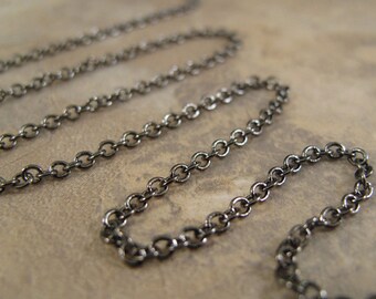 10 Feet of Thin Cable Chain, 2mm Gunmetal Cable Chain, Black Chain for Making Jewelry, Delicate Yet Sturdy (40099139)