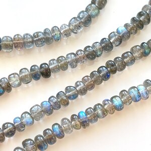 Labradorite Smooth Rondelle Beads, 4mm - 5mm Gemstone Rondelles, R-LAB14