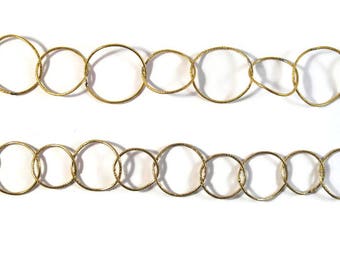 Large Gold Brass Chain, You Pick The Size! Big Circle Link Chain, By the Foot, Great for Earrings, Necklaces, Jewelry Supplies (C927a)