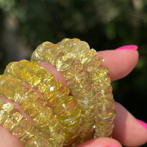 Lemon Quartz Rondelles, 6mm - 8mm+, Graduated Gemstone Beads, AAA Gemstone Beads, Yellow Gemstone Beads, Faceted Rondelle Beads, LQZ4