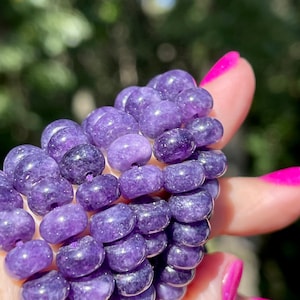 Purple 8mm Beads, 8mm Smooth Rondelle Gemstone Beads, Purple Gemstone Beads, Gemstone Rondelle Beads 8mm, Beads with 1mm Hole, PL4