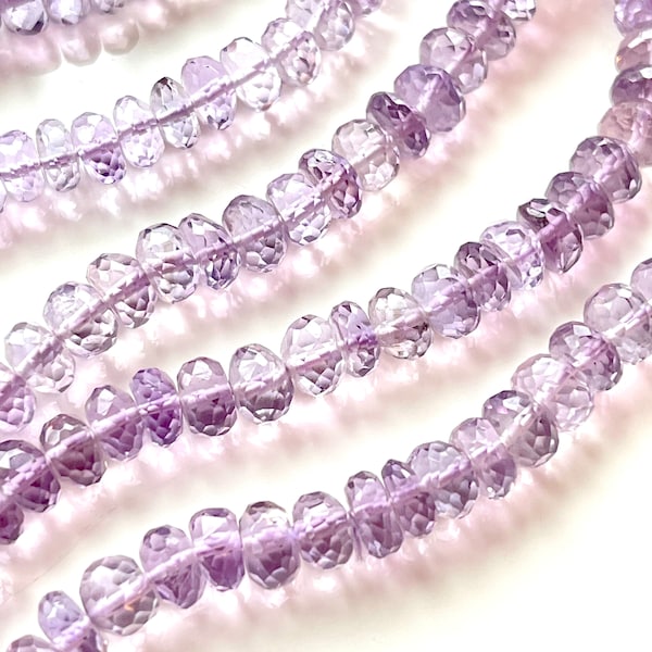 6mm Amethyst Faceted Rondelles, Purple Gemstone Beads, Natural Gems, February Birthstone, Semi Precious Stones for Making Jewelry R-AM13