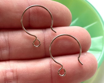 Rose Gold Filled Fancy French Hooks, One Pair of "French Hoops" with Open Loops for Making Earrings, GF Earwires (F-7320-01)