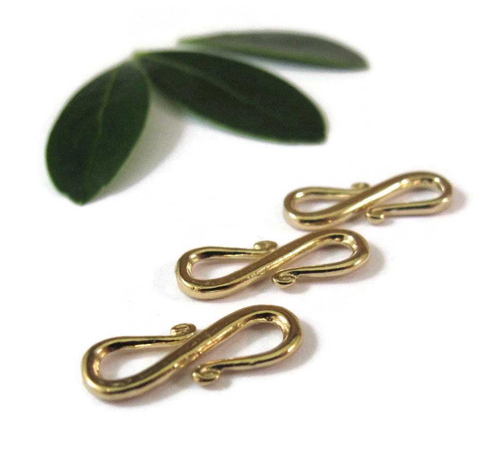 Gold S Hook, Vermeil S Clasp, Set of 3 Vermeil Clasps, Gold Findings,  Jewelry Supplies, Easy to Use 