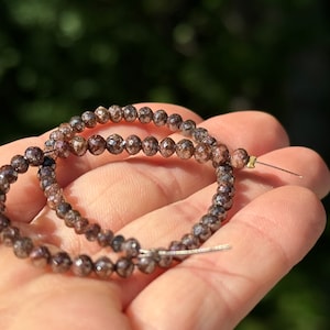 Five Diamond Beads, 5 Natural Brown Diamonds, Faceted Rondelles, 5 Sparkling Stones, 3.2mm - 4.2mm Graduated Diamond Beads (Luxe-Di5b)