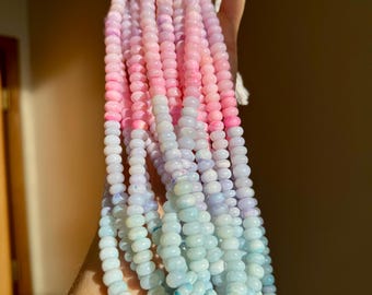 Rainbow Rondelles, 8.5mm - 9mm, 9mm Opal Beads,  O-119