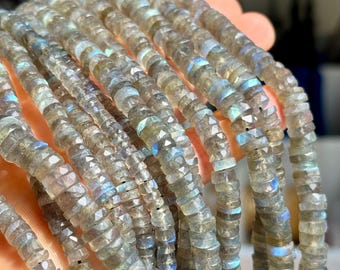 Labradorietkralen, 6 - 7 mm, edelsteenbandkralen, 6 mm edelsteenkraal, R-358