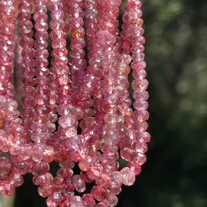 Malaya Garnet Rondelles, 3mm - 4mm Graduated Strand of Color Shift Red and Purple Garnet Gems, Faceted Natural Gems for Making Jewelry, GA10