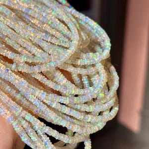 Ethiopian Opal Rondelles, 3mm to 4mm, 3mm Opal Beads, 4mm Opal Rondelles, Ethiopian Opal Beads, Ethiopian Opal Bead Strand, R-515