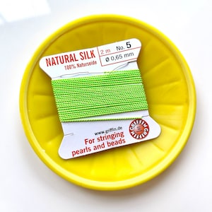Griffin Silk Cord, Lime Green, GRIFFIN Silk Thread Custom Dyed, Griffin Silk Thread #2, Griffin Silk Cord Size 6, Bead Cord