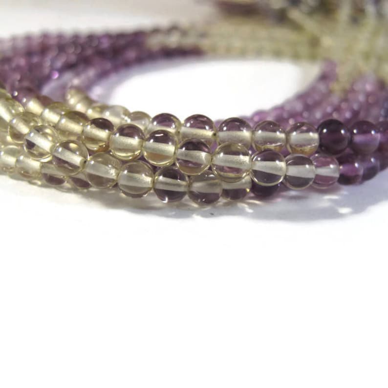 Amethyst and Lemon Quartz Beads Smooth Natural Gemstones 3mm Etsy