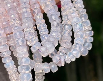 Perle di quarzo lavanda, da 4 mm a 6 mm+, perle di scapolite, perle di quarzo lavanda a rondelle, perle di pietre preziose lilla, perle di pietre preziose viola, SCA1