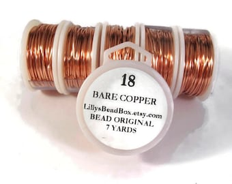 18 Gauge Bare Copper Wire, Genuine Copper, Round Wire for Making Jewelry, Non Tarnish Wire, Wire Wrapping Supplies