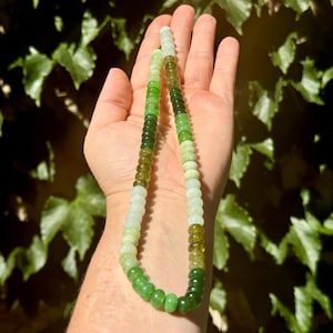 8mm Smooth Rondelles, Candy Jade Beads, Green Gemstone Beads, Green Smooth Beads, Rainbow Rondelle Beads, Gemstone Rondelle Beads 8mm,  Q-12