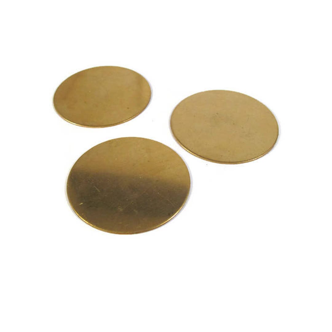 Three Gold Stamping Disc Charm Brass Round 45mm Blank Discs Etsy