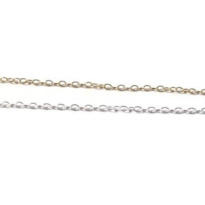 Thin Smooth Cable Chain, 1.2mm Links, 14/20 Gold Filled or .925 Sterling Silver Chain, By The Foot, Delicate Chain for Making Jewelry 1020 image 2