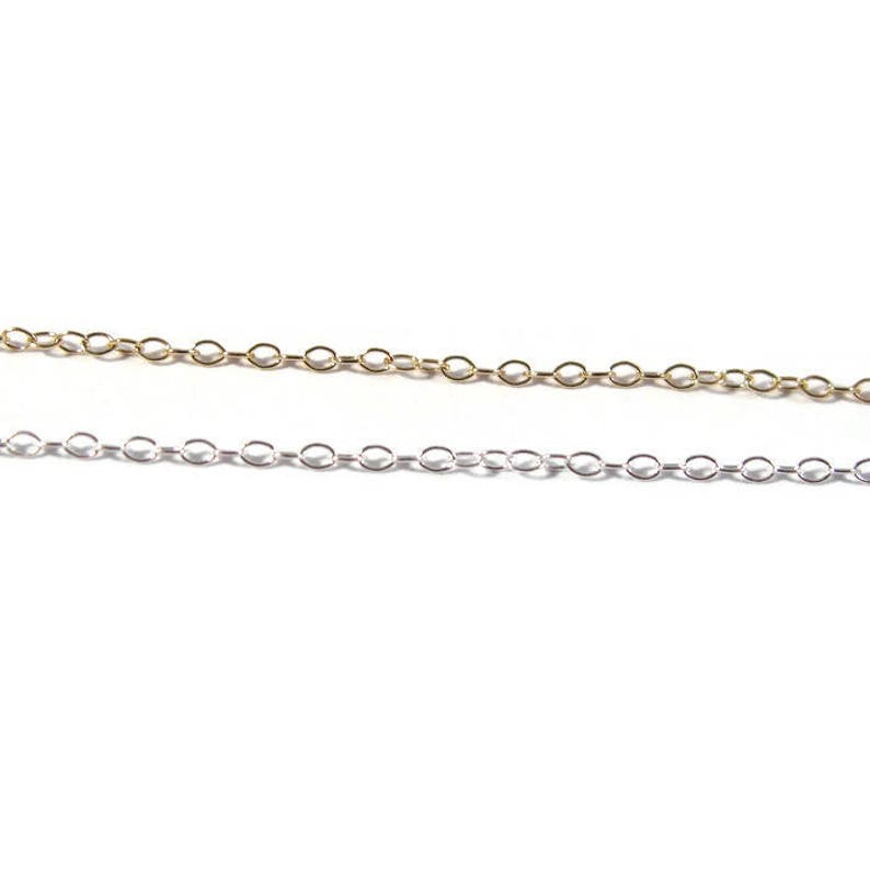 Thin Smooth Cable Chain, 1.2mm Links, 14/20 Gold Filled or .925 Sterling Silver Chain, By The Foot, Delicate Chain for Making Jewelry 1020 image 2