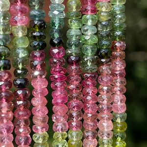 Multi Tourmaline Rondelle, 5mm to 5.5mm, Tourmaline Beads, 5mm Rondelle Gemstone, Rainbow Tourmaline Beads to Make Jewelry, R-TOU13
