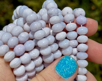 Very Light Lilac Opal 8mm Rondelle Beads, 7.5mm - 8mm Pastel Purple Rondelles, 8mm Smooth Rondelle Beads, Purple Opal Beads, VLL1