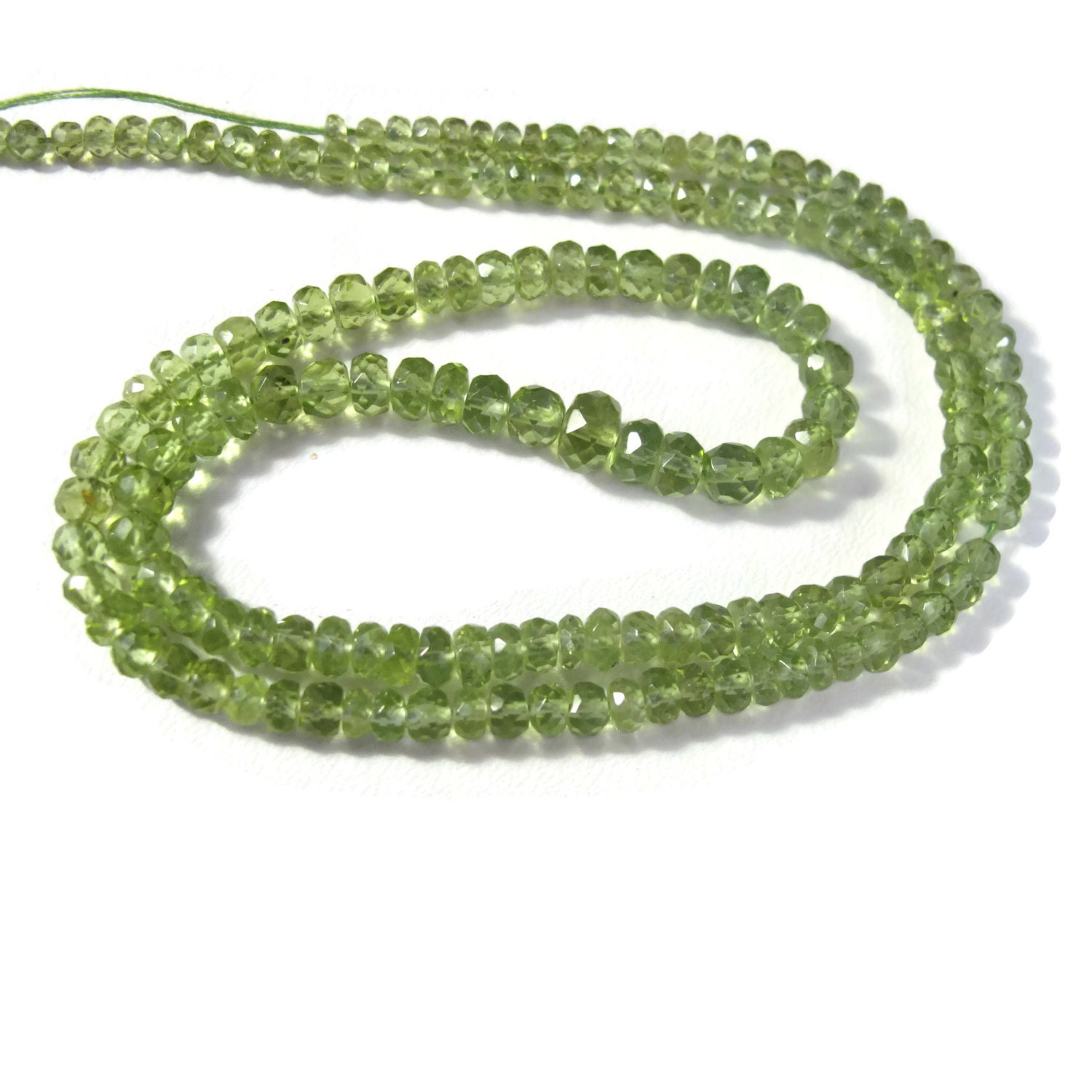 Natural Peridot Rondelle Beads 2.5mm 4mm Graduated 8 Inch | Etsy