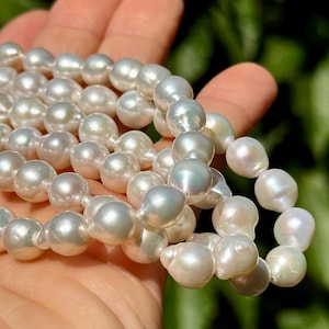 Pearl Drop Beads, 7mm to 9mm, White Pearl Beads, 7mm Pearl Drops, White Pearl Beads, AAA Pearl Drops, Pearls for Making Earrings, P-30